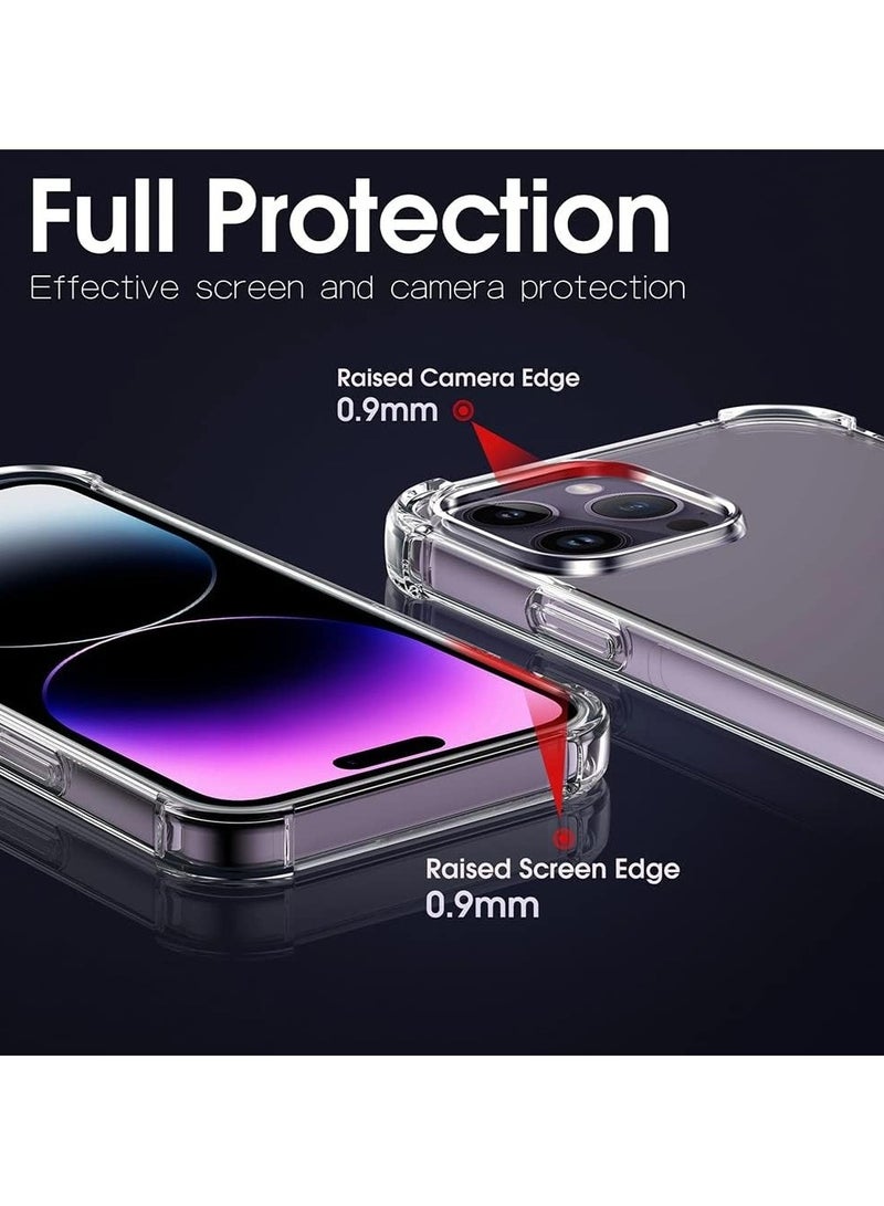 جراب حماية متوافق مع آيفون 14 برو (6.1 بوصة)، غطاء شفاف كريستالي واقٍ مع حواف معززة، تصميم نحيف مقاوم للصدمات، جراب هاتف مرن من مادة TPU لهاتف 14 برو شفاف - Image 3